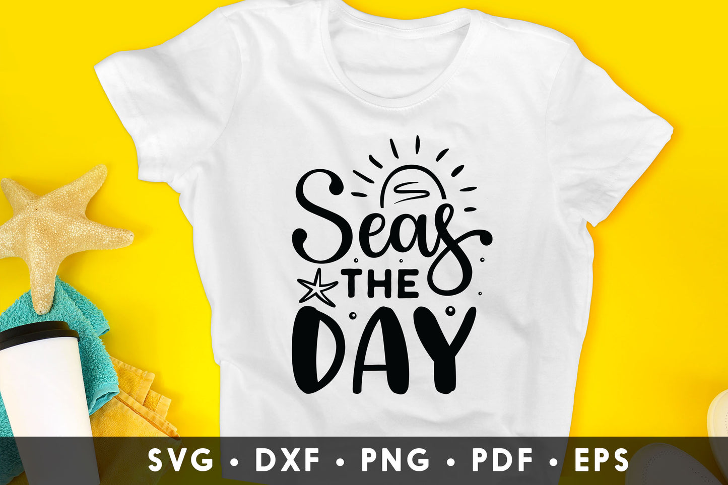 Seas the Day, Beach SVG Vector