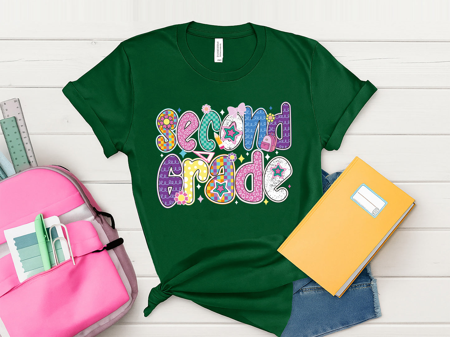 Second Grade, Back to School Preppy Sublimation