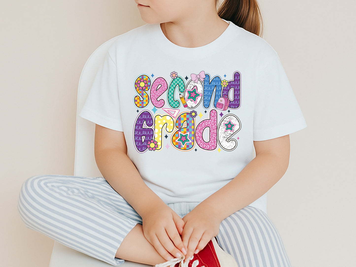 Second Grade, Back to School Preppy Sublimation