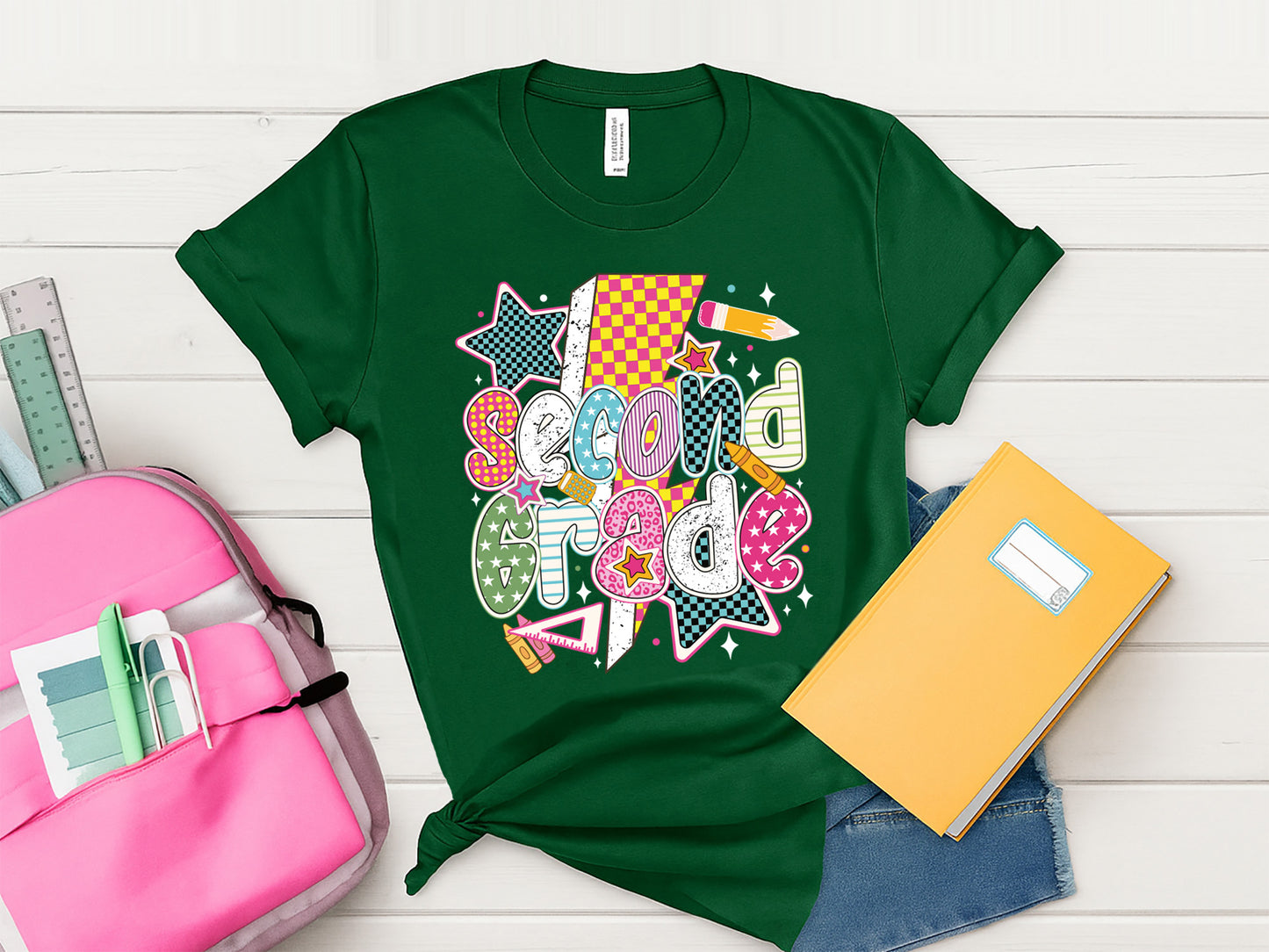 Second Grade, Preppy Back to School Sublimation