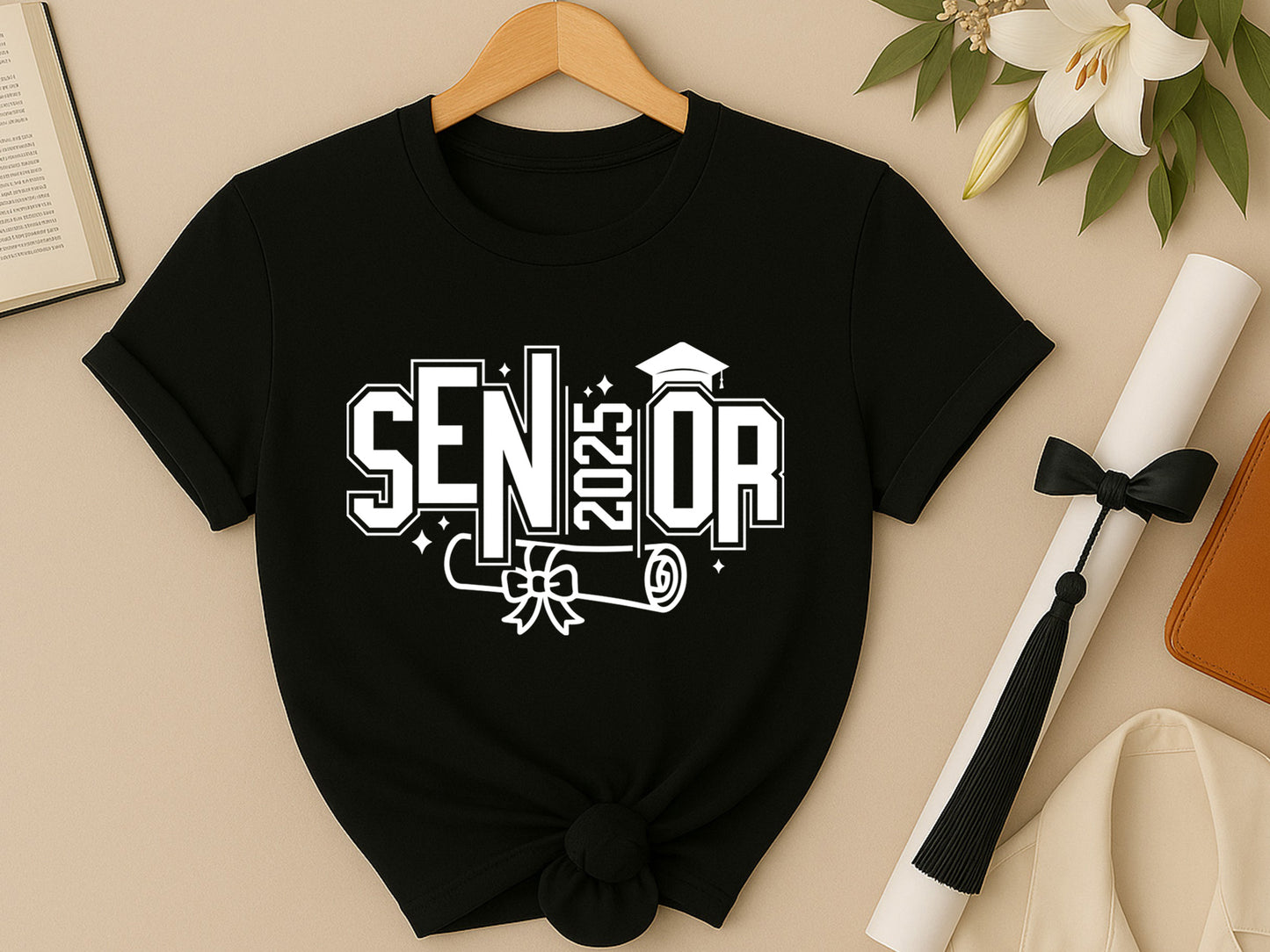 Senior 2025, Graduation Cap and Diploma SVG