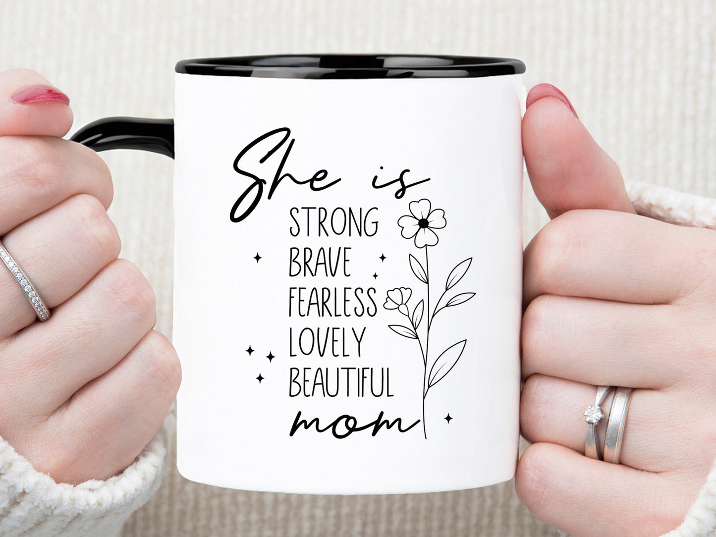 She is Strong Brave Fearless Mom, Trendy Mothers Day SVG