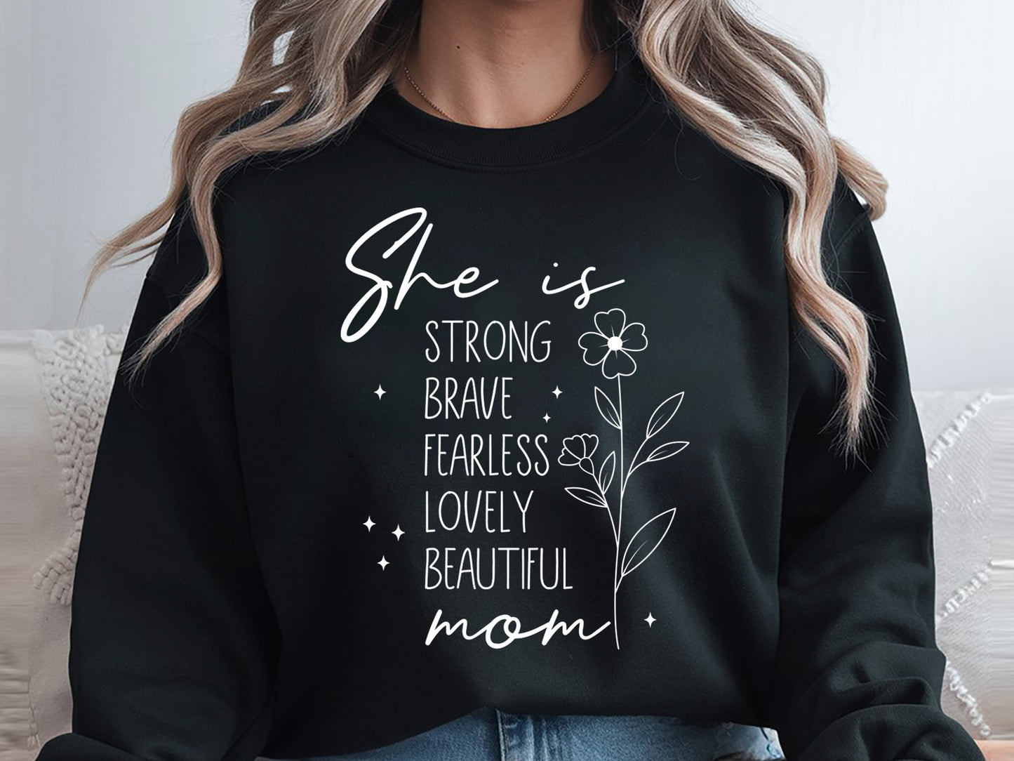 She is Strong Brave Fearless Mom, Trendy Mothers Day SVG