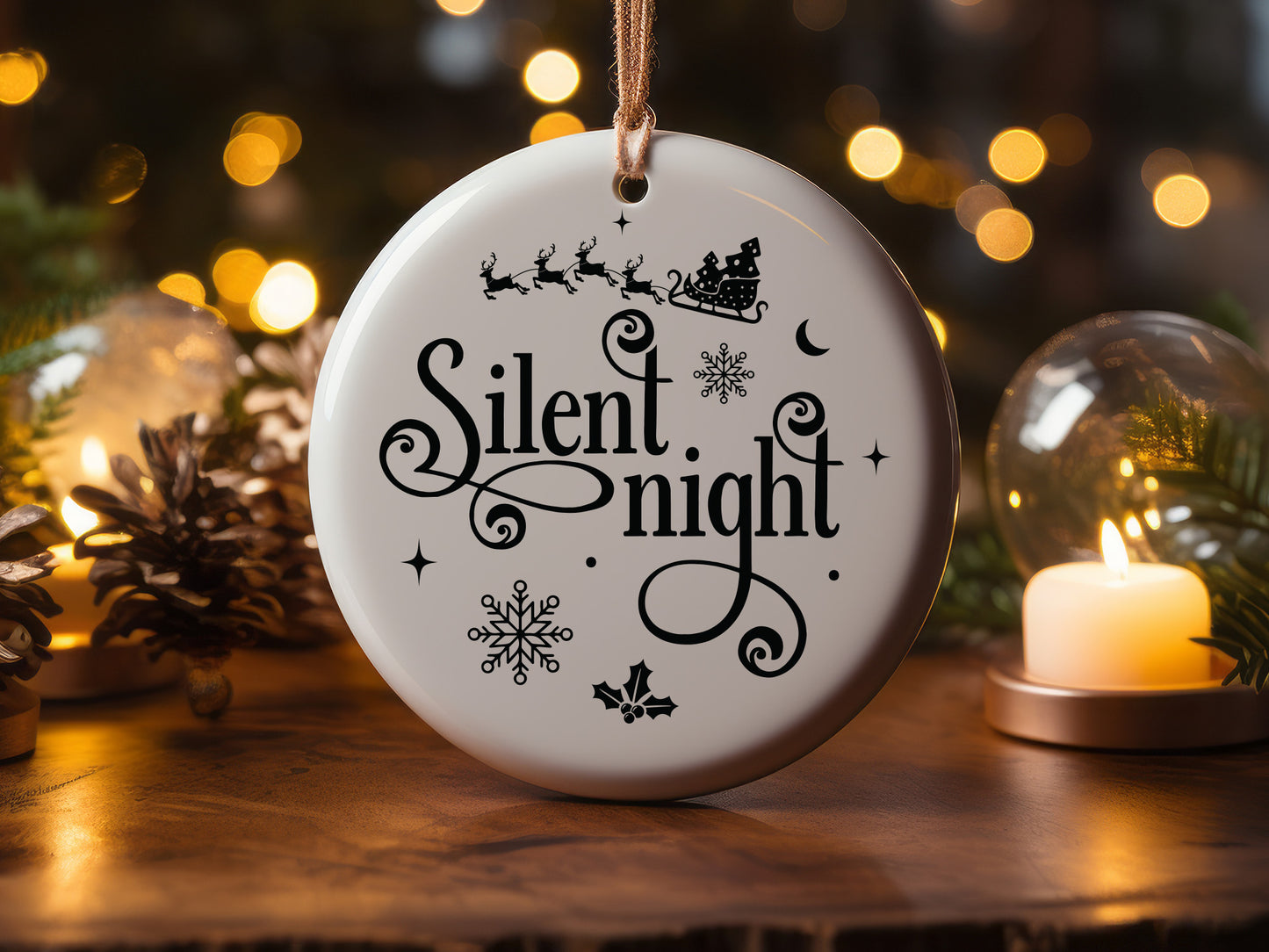 Silent Night - Best Christmas Ornament SVG Design