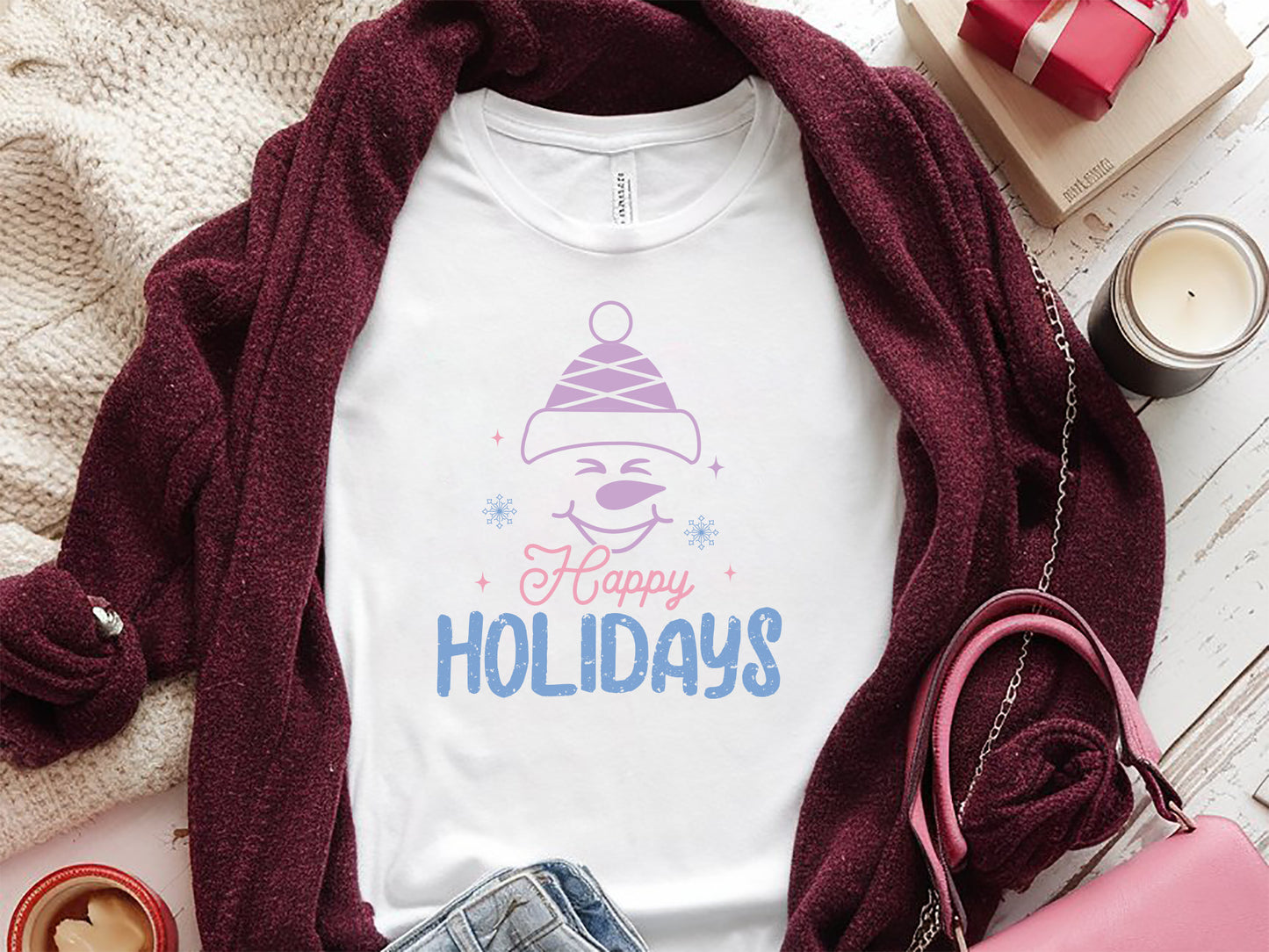 Snowman SVG File - Happy Holidays