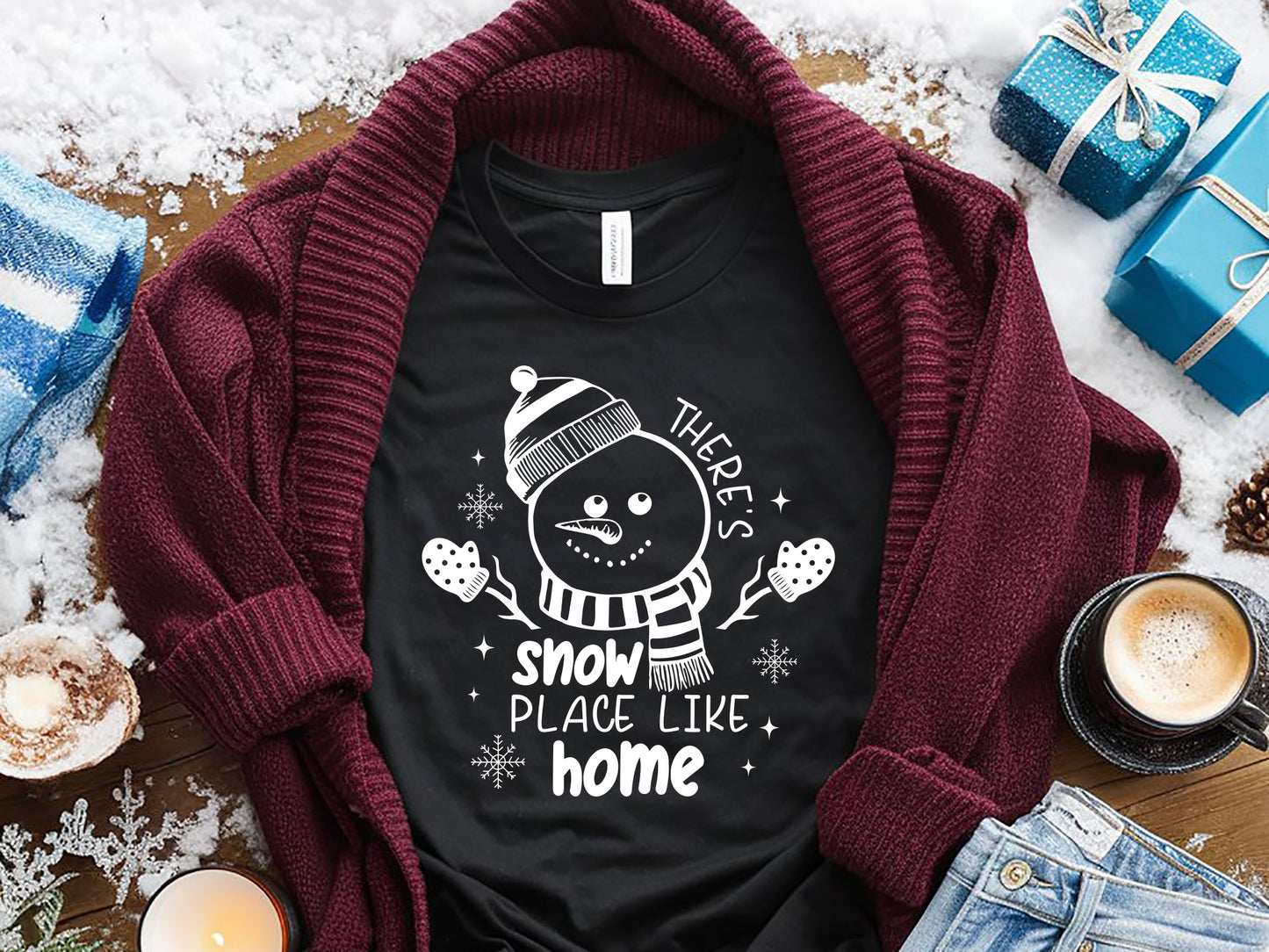 Snowman SVG File - There's Snow Place Like Home