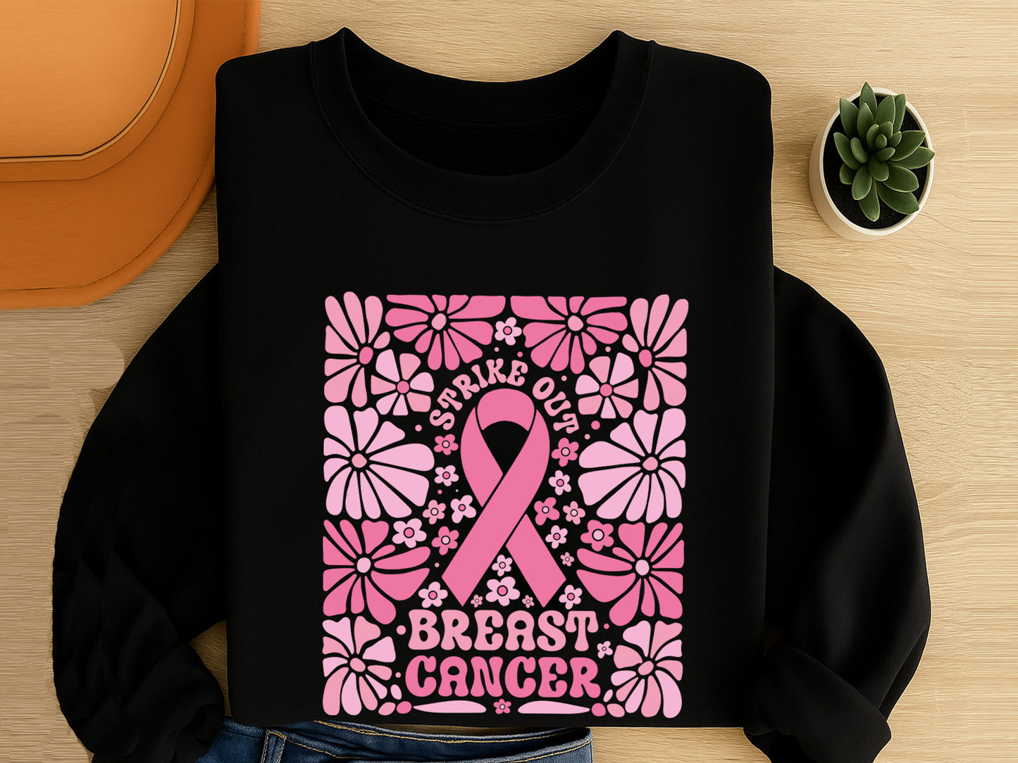 Strike Out Breast Cancer Boho Floral SVG