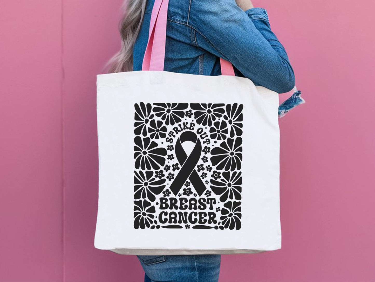 Strike Out Breast Cancer Boho Floral SVG