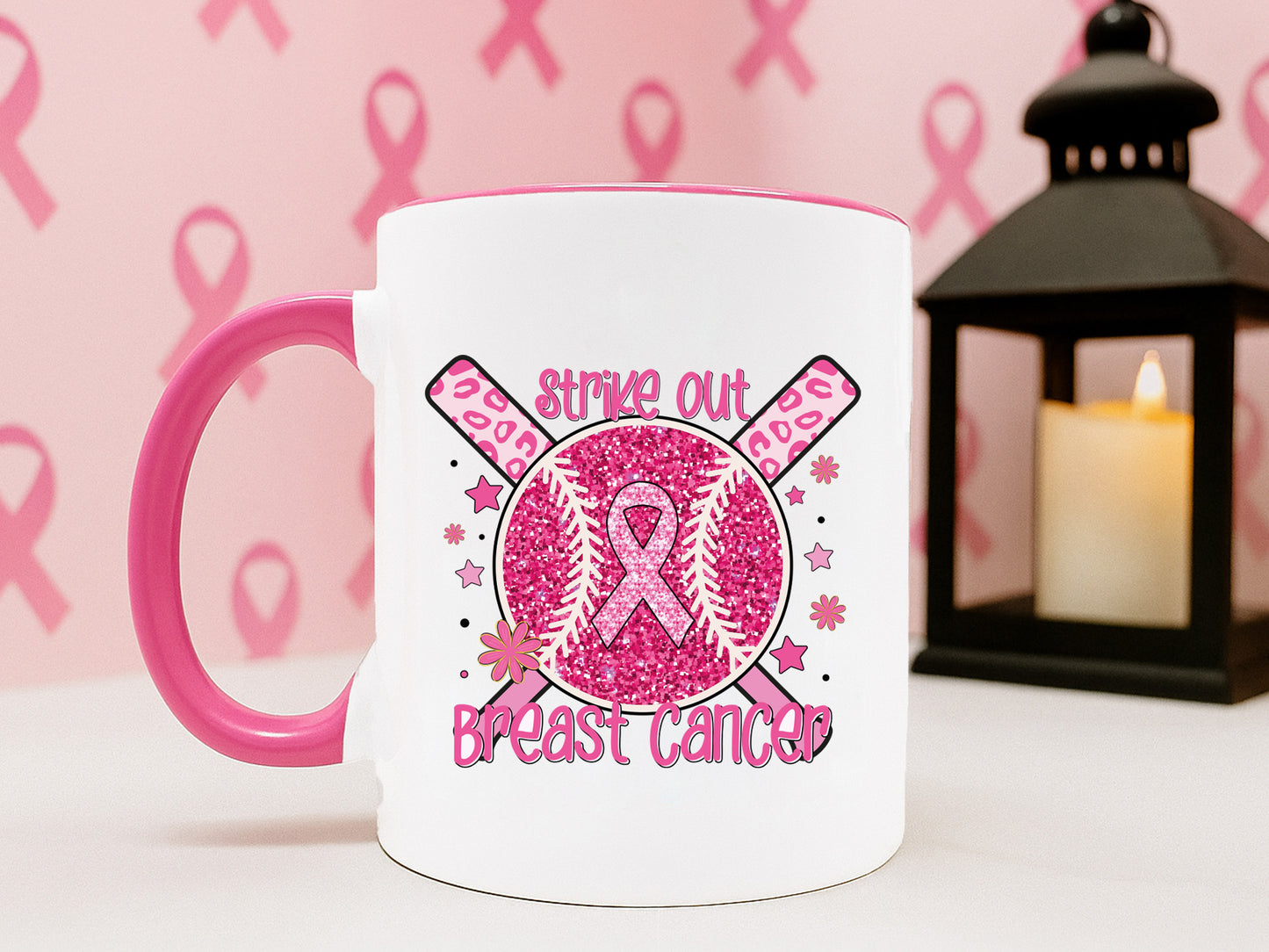 Strike Out Breast Cancer Preppy Sublimation Design
