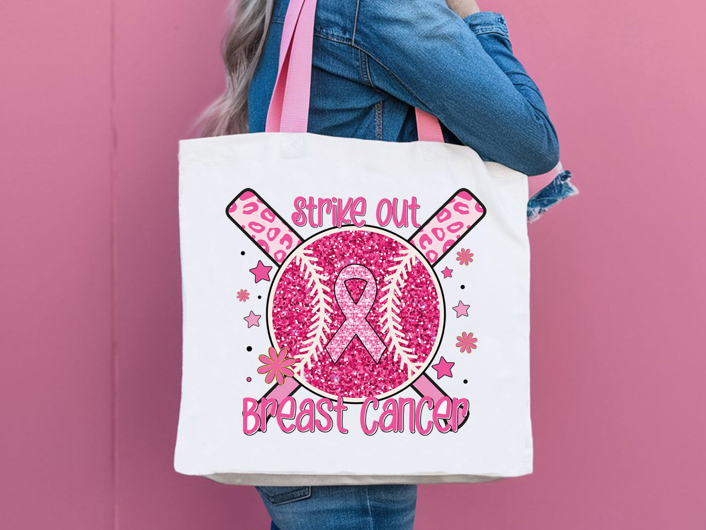 Strike Out Breast Cancer Preppy Sublimation Design