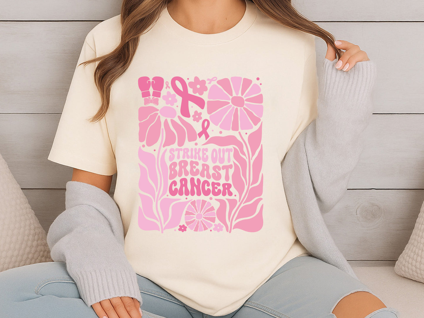 Strike Out Breast Cancer SVG Boho Flower