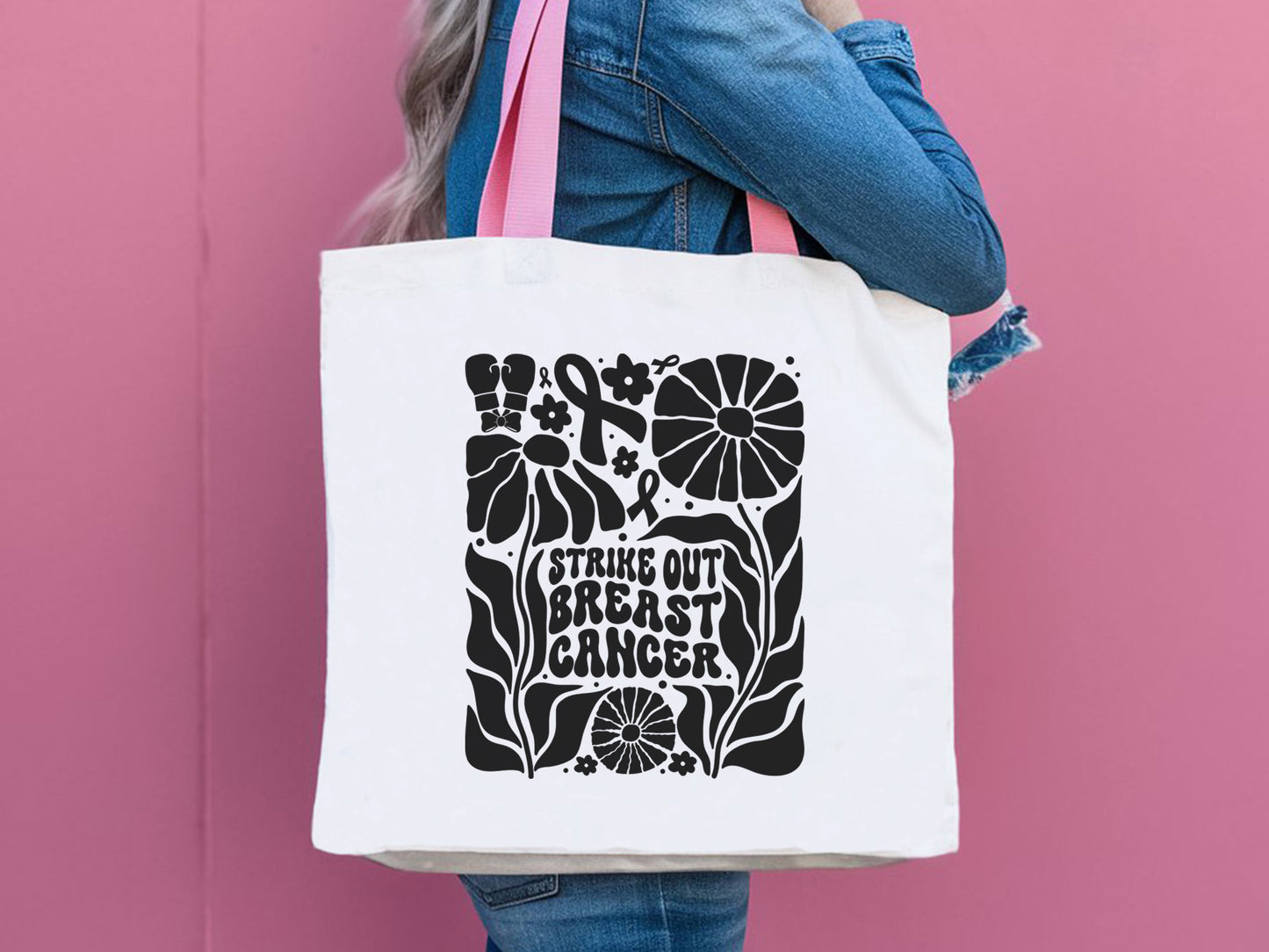 Strike Out Breast Cancer SVG Boho Flower