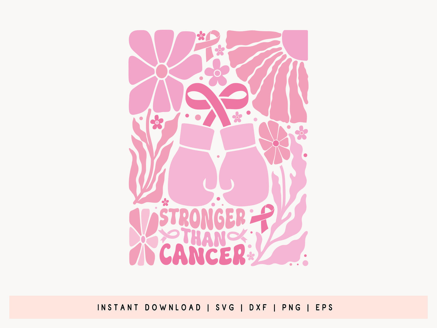 Stronger Than Cancer Boho Floral SVG File