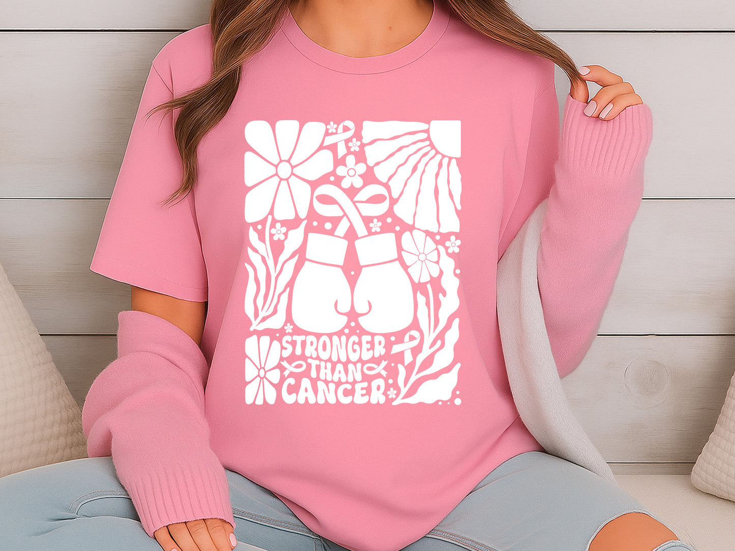 Stronger Than Cancer Boho Floral SVG File