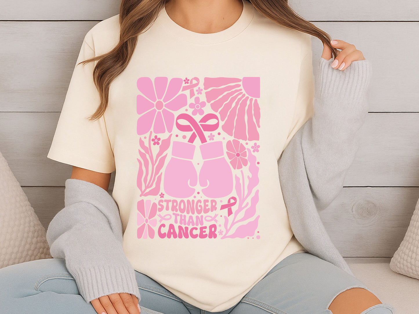 Stronger Than Cancer Boho Floral SVG File