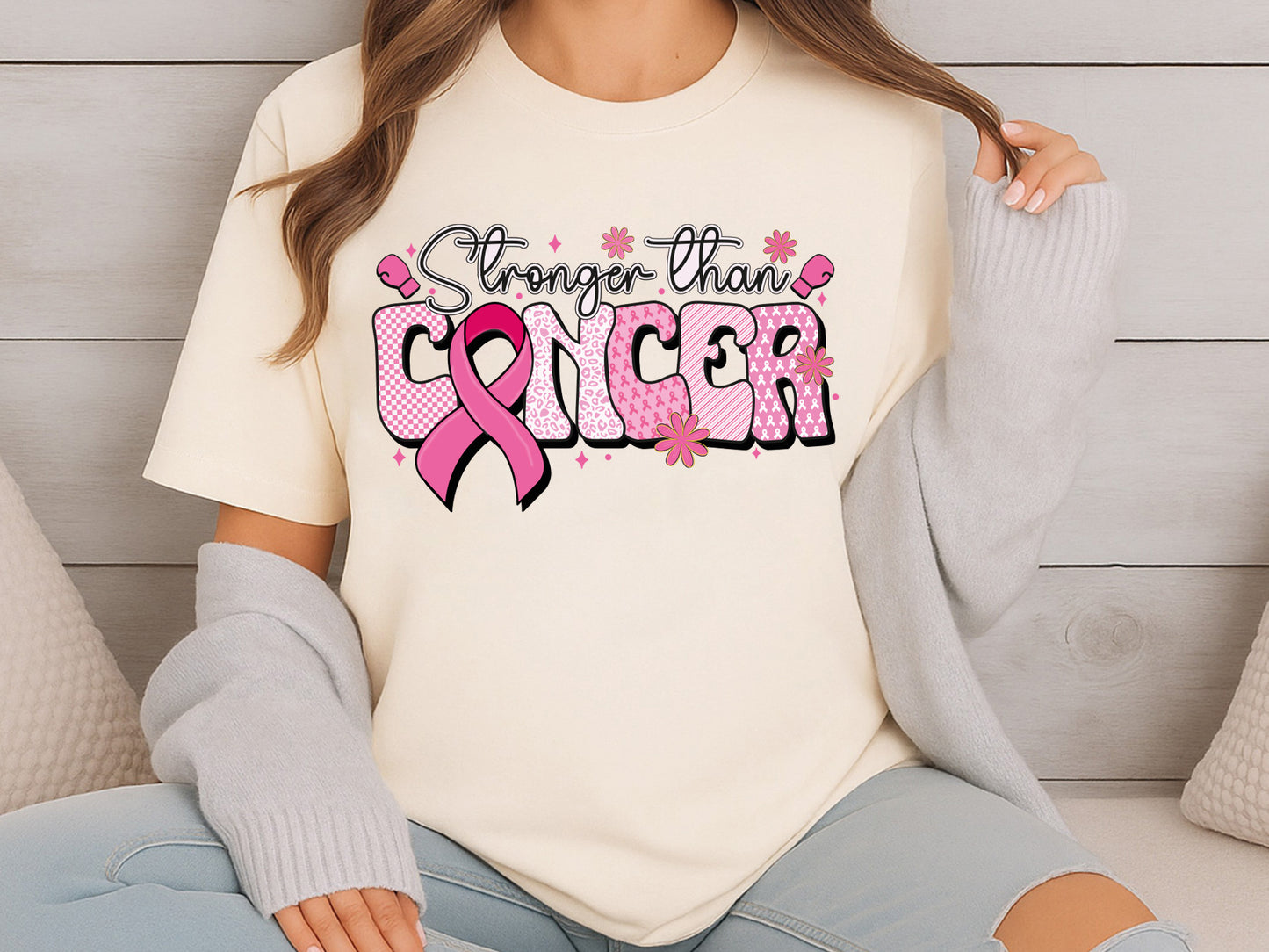 Stronger Than Cancer Preppy Sublimation Transfer