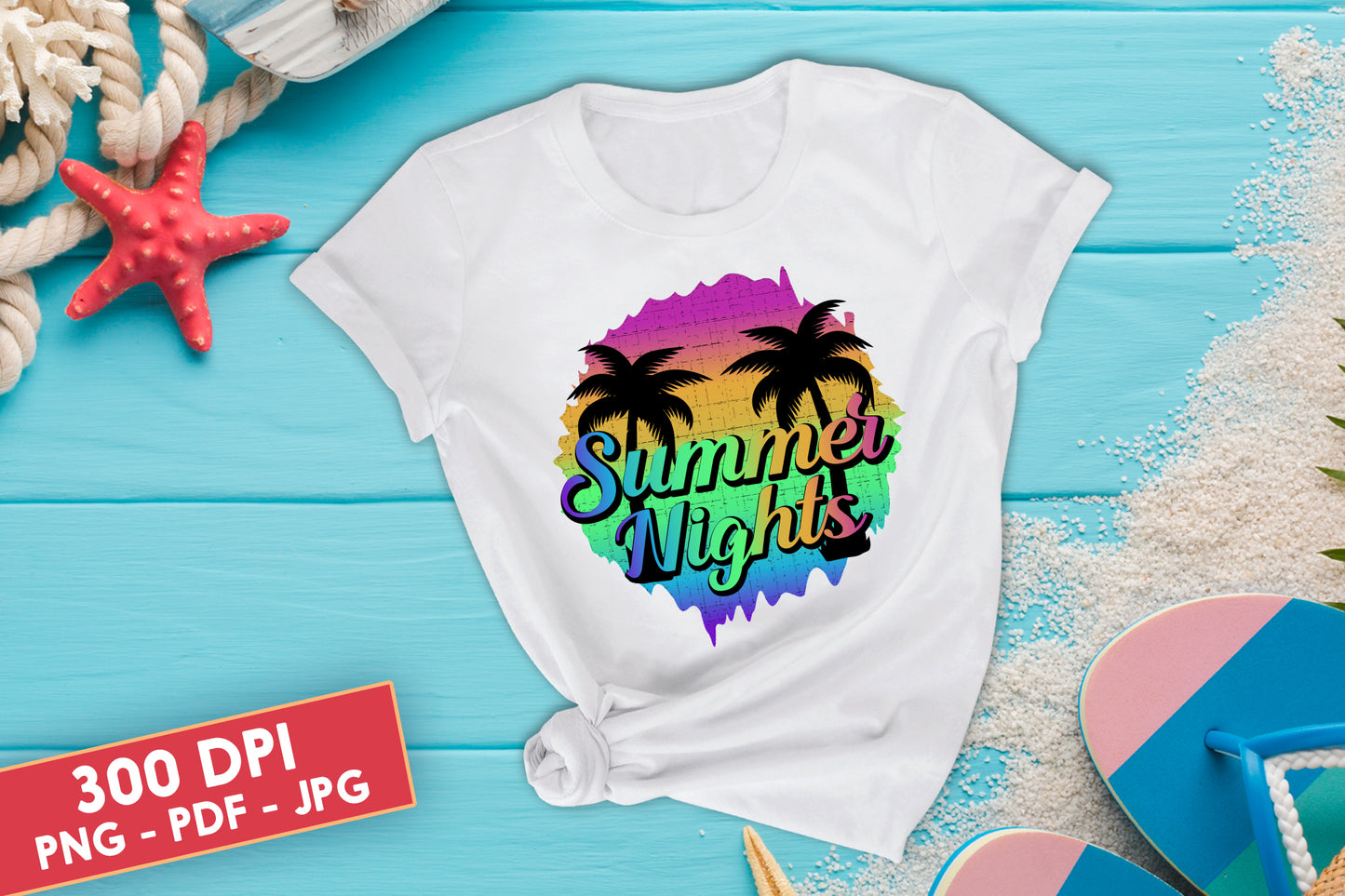 Summer Nights PNG Sublimation Design