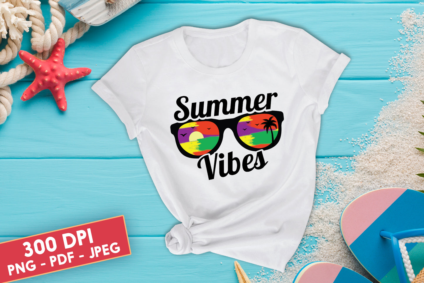 Summer Vibes Sublimation Print Design