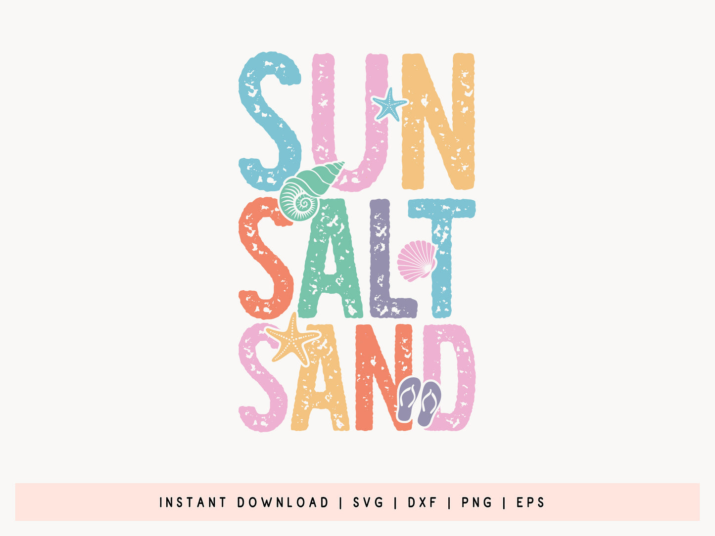 Sun Salt Sand, Summer Holiday SVG