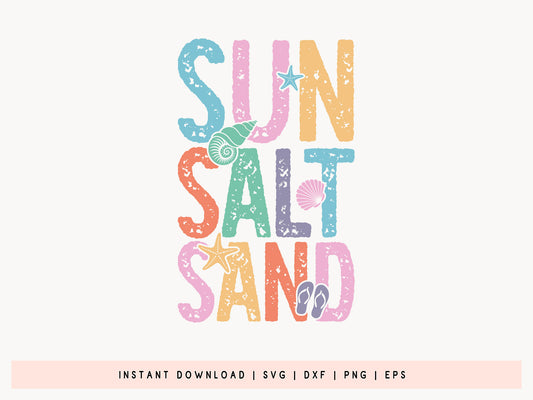 Sun Salt Sand, Summer Holiday SVG