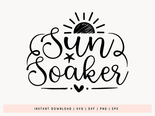 Sun Soaker, Beach SVG File for Cricut