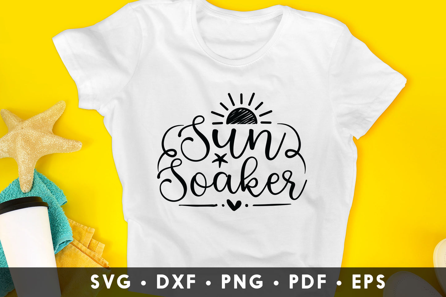 Sun Soaker, Beach SVG File for Cricut