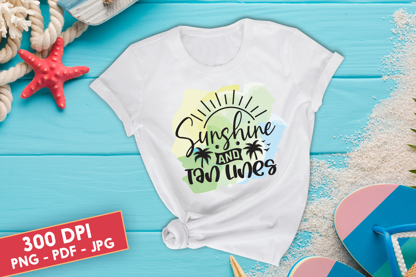 Sunshine and Tan Lines, Summer Sublimation Design