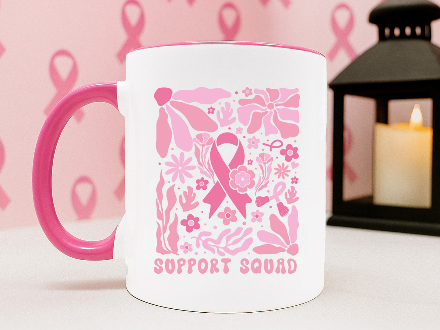 Support Squad - Breast Cancer Flower SVG Design