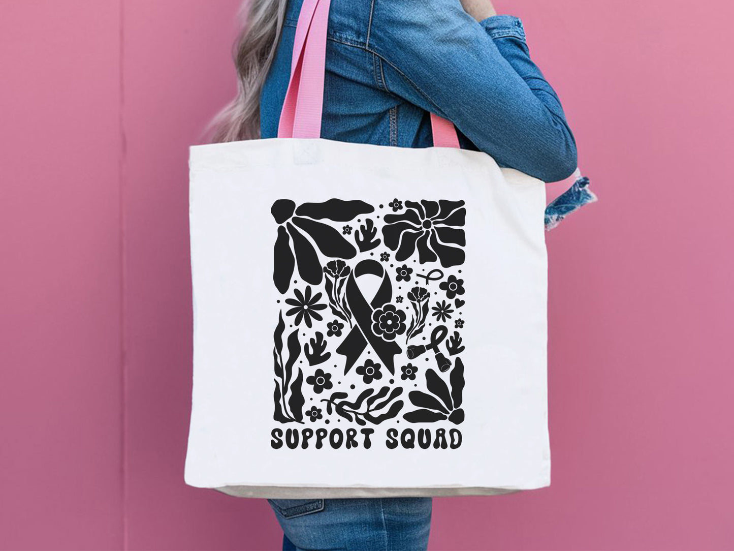 Support Squad - Breast Cancer Flower SVG Design
