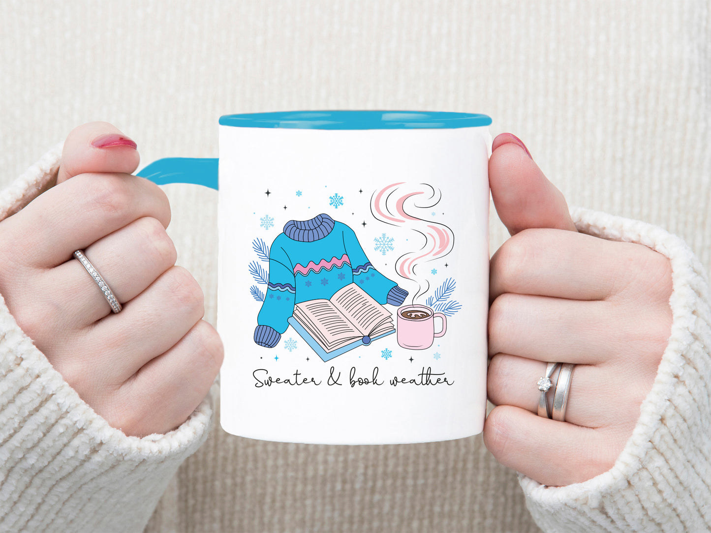 Sweater & Book Weather, Bookish Winter PNG Sublimation