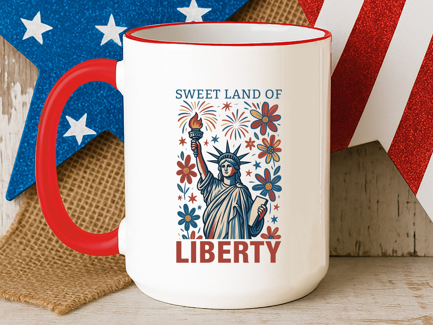 Sweet Land Of Liberty, 4th of July Statue Sublimation