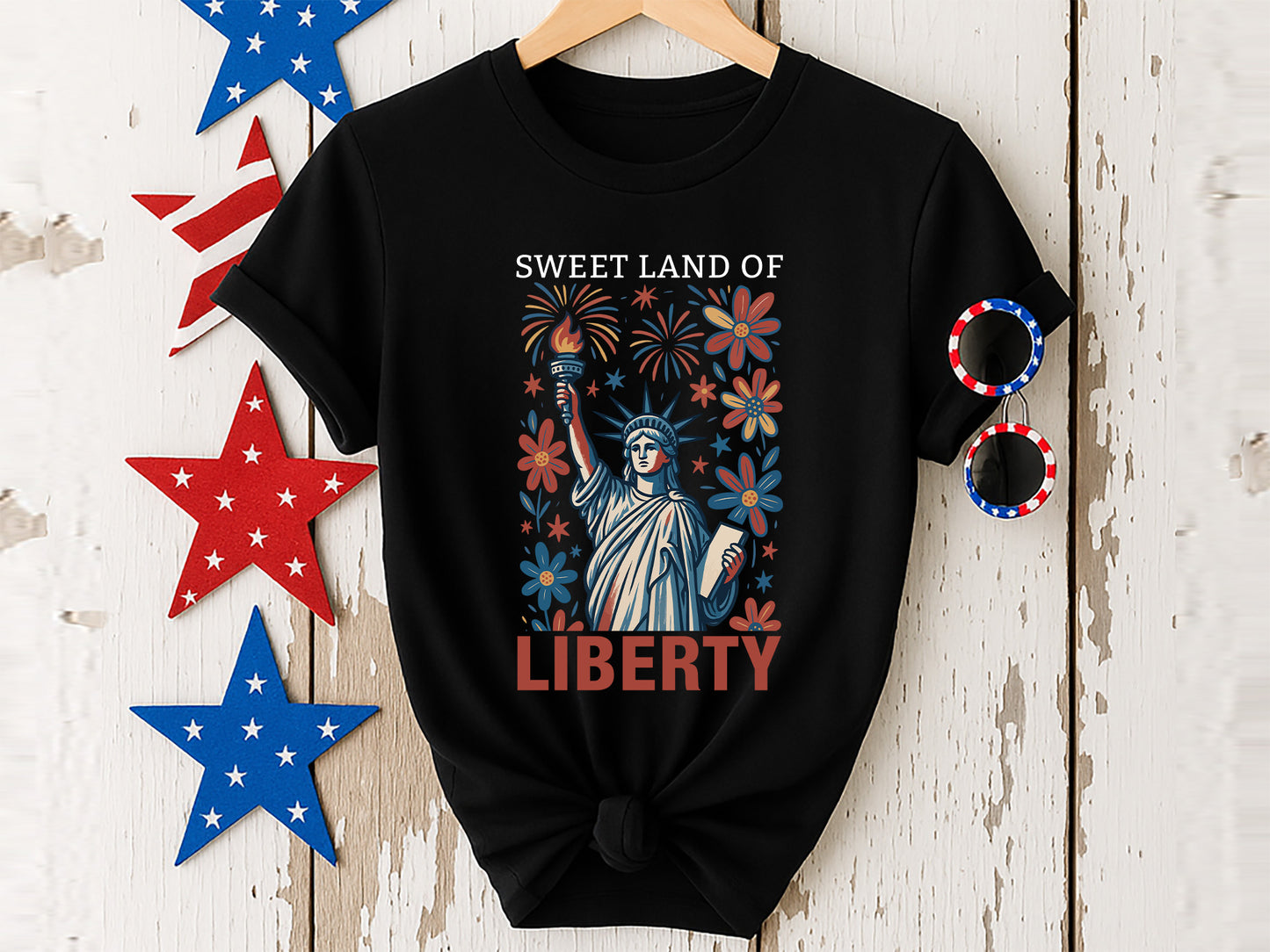 Sweet Land Of Liberty, 4th of July Statue Sublimation