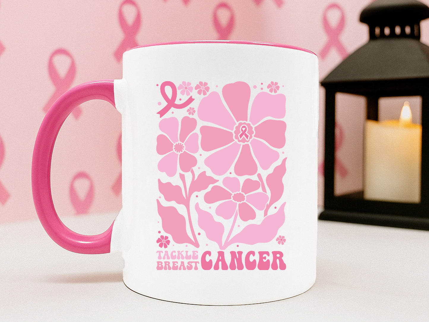 Tackle Breast Cancer Boho Floral SVG Vector