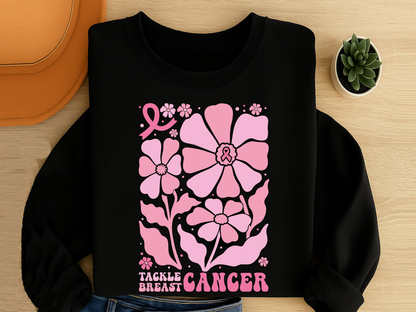 Tackle Breast Cancer Boho Floral SVG Vector