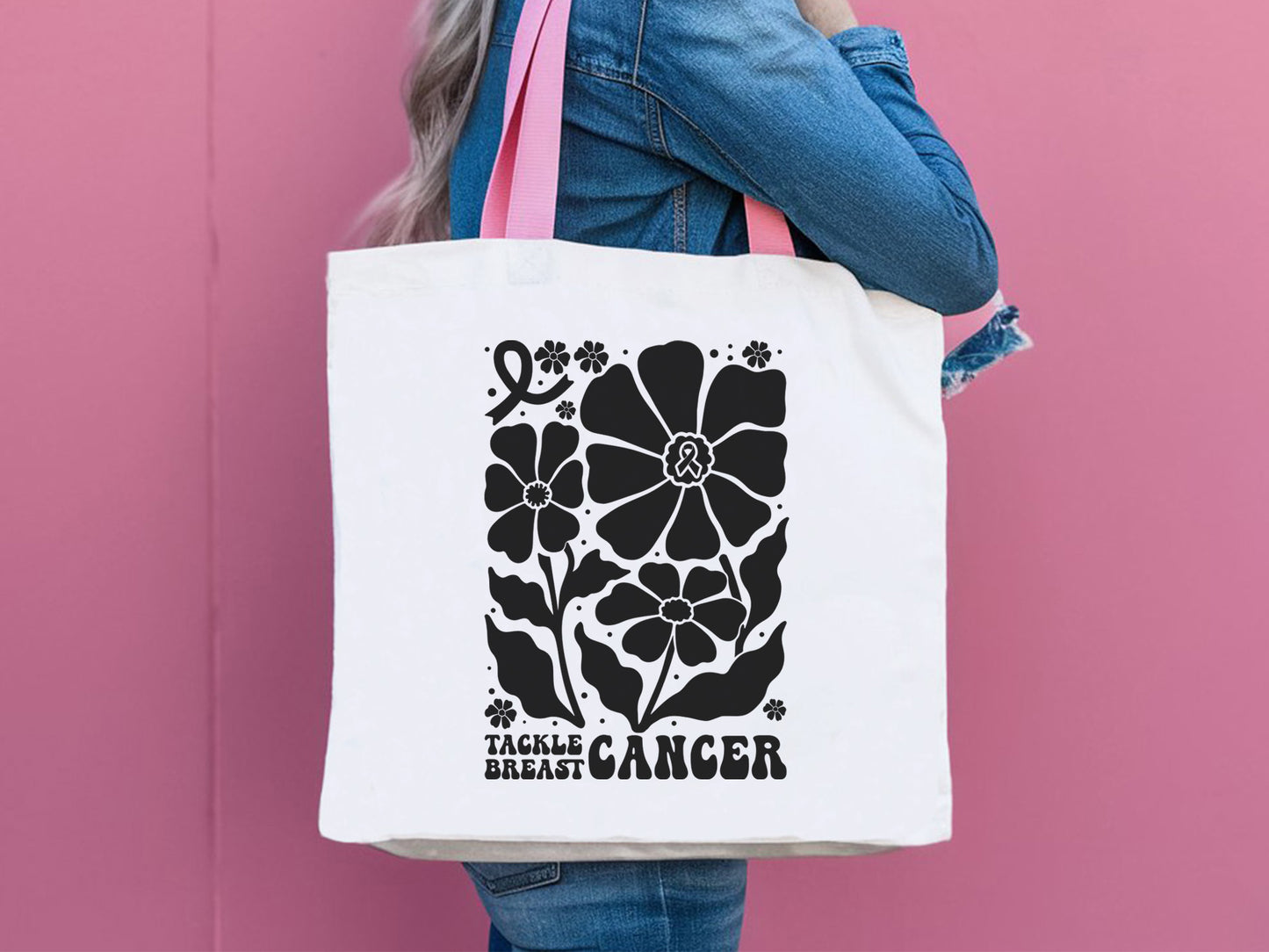 Tackle Breast Cancer Boho Floral SVG Vector