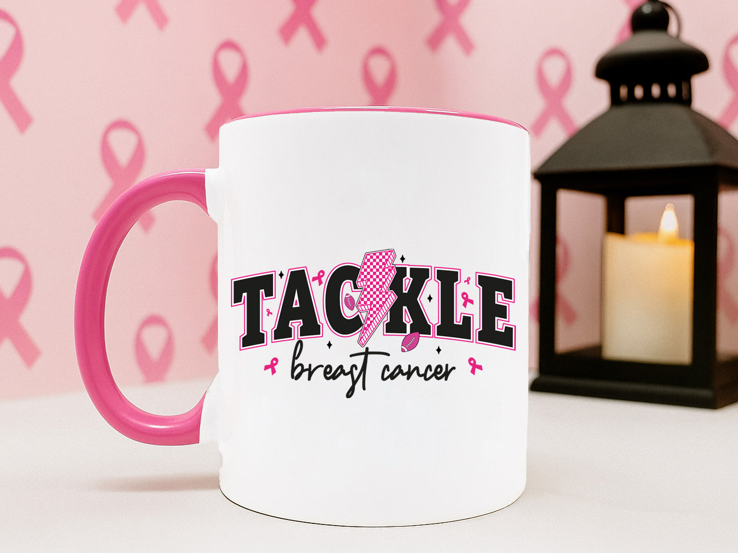 Tackle Breast Cancer Preppy Sublimation Design