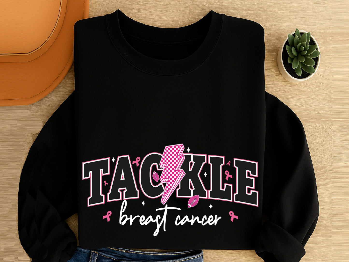 Tackle Breast Cancer Preppy Sublimation Design