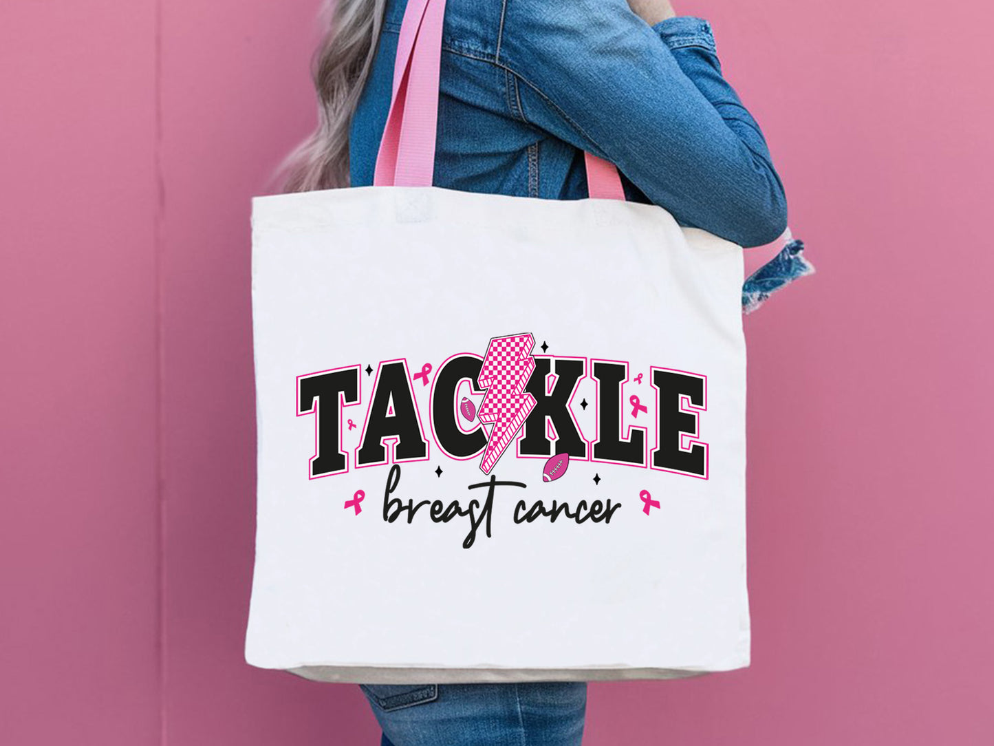Tackle Breast Cancer Preppy Sublimation Design
