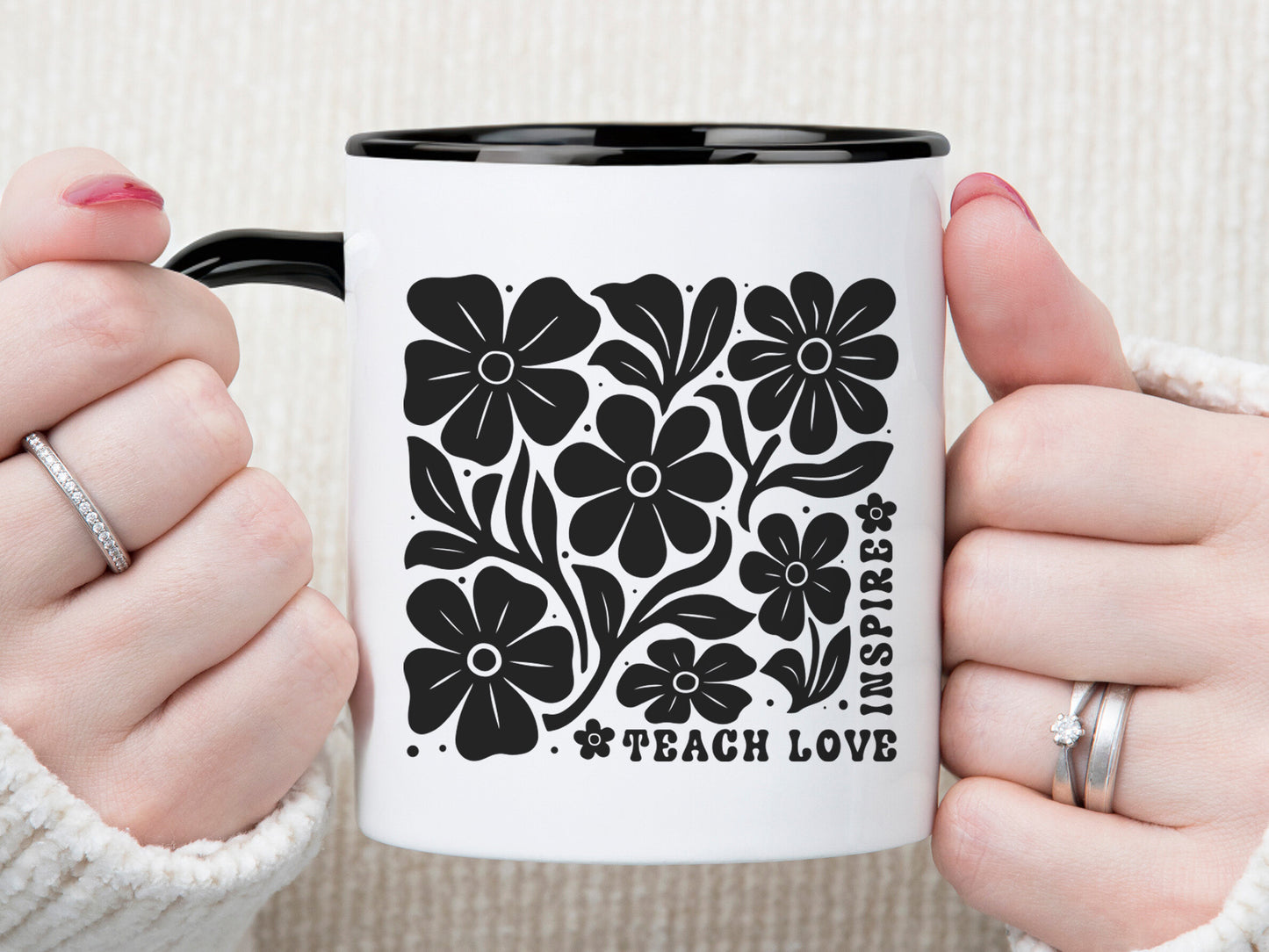 Teach Love Inspire, Teacher Boho Flower SVG
