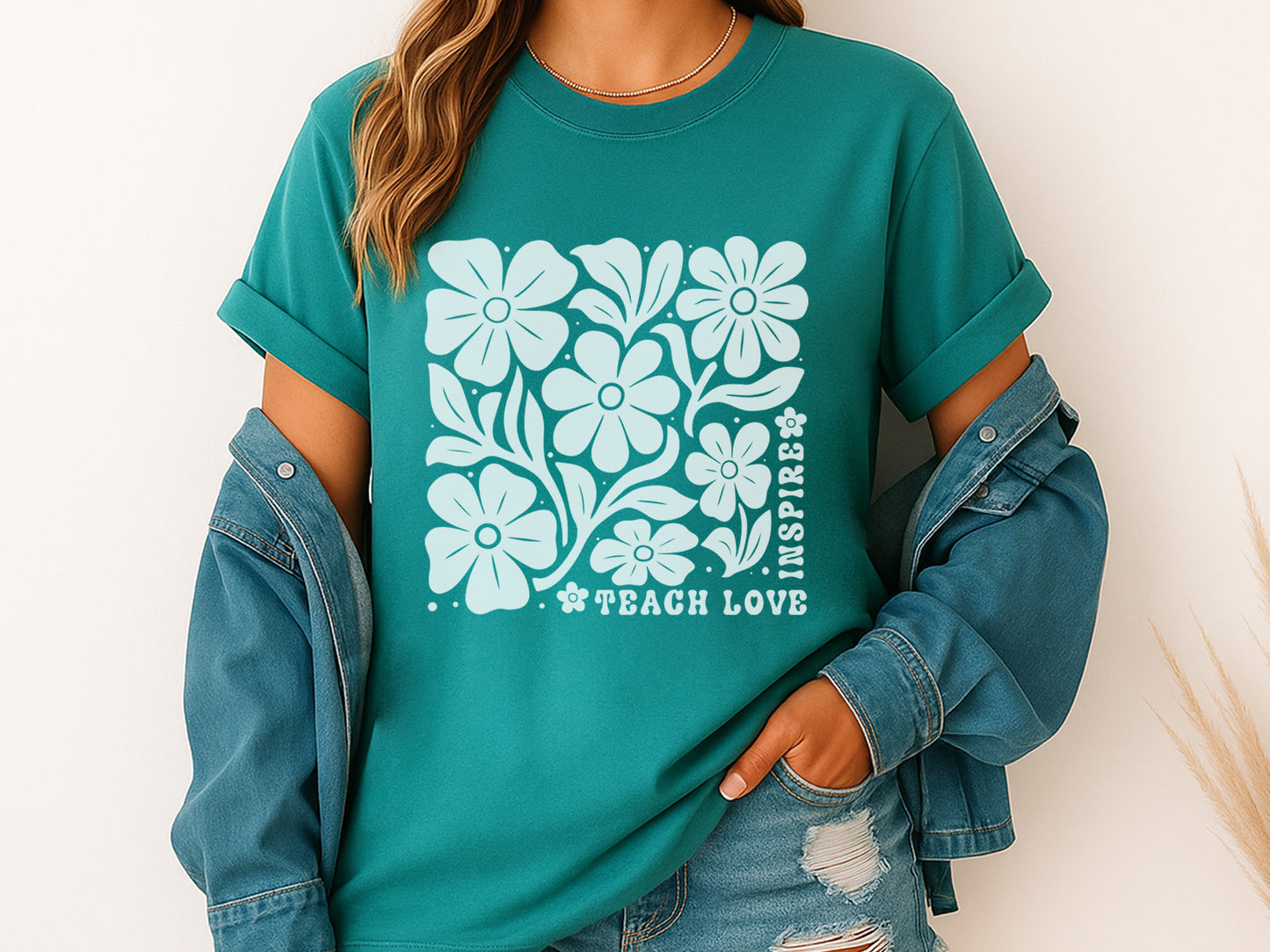 Teach Love Inspire, Teacher Boho Flower SVG