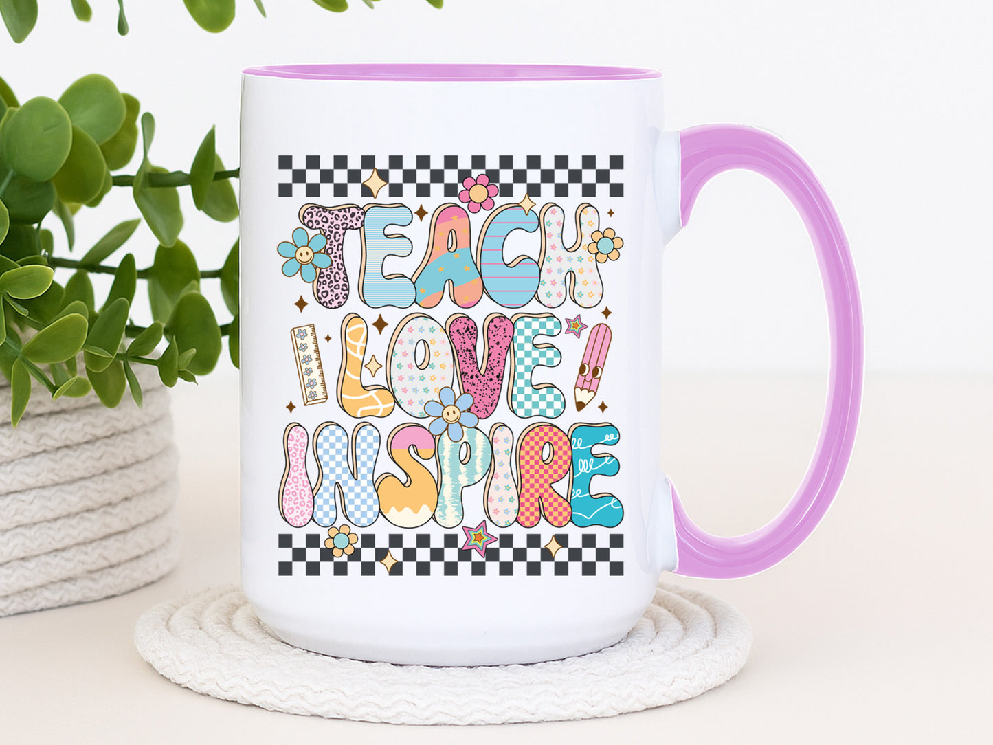 Teach Love Inspire, Teacher Sublimation Groovy