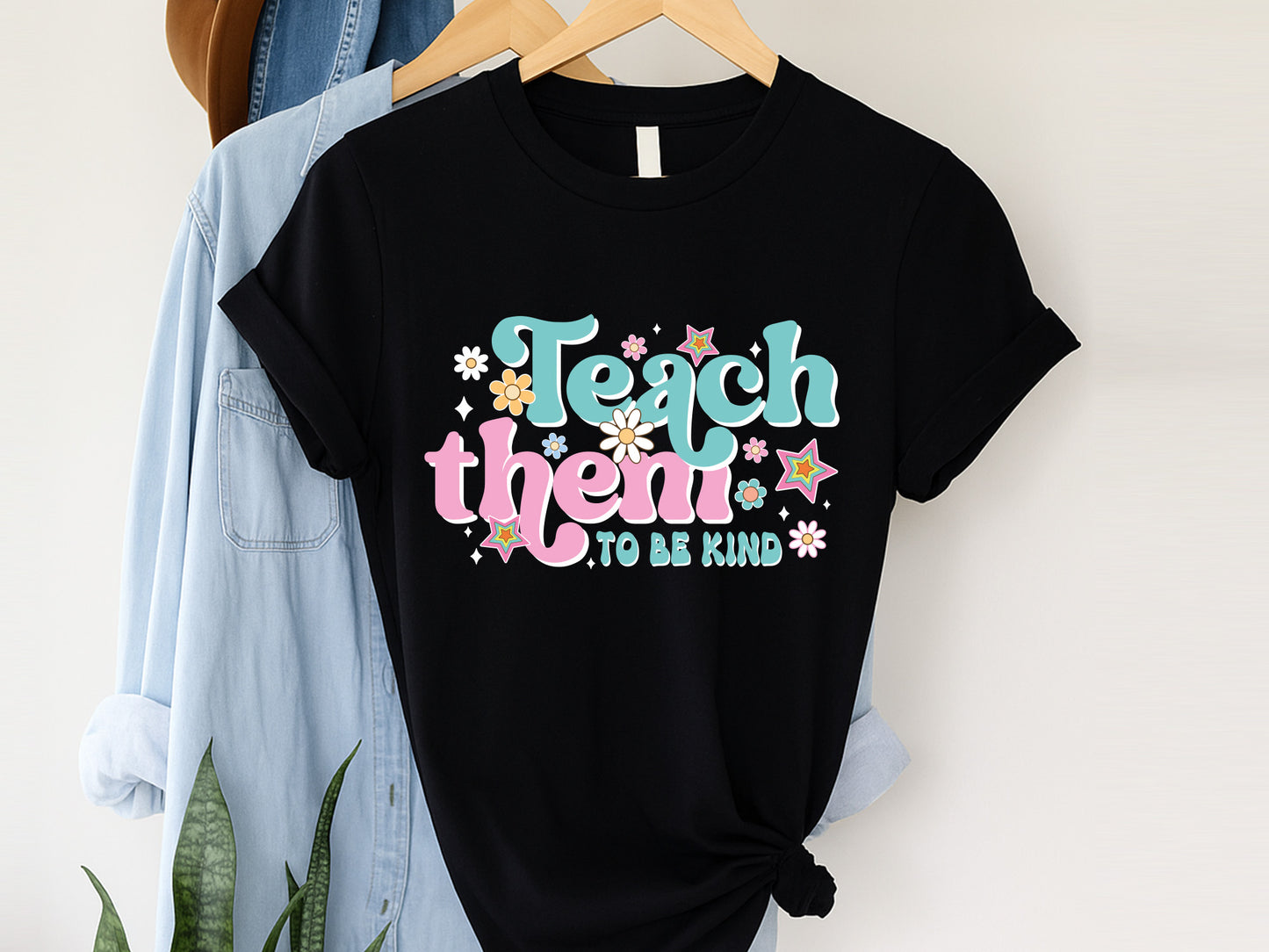 Teach Them to be Kind, Groovy Teacher PNG Sublimation