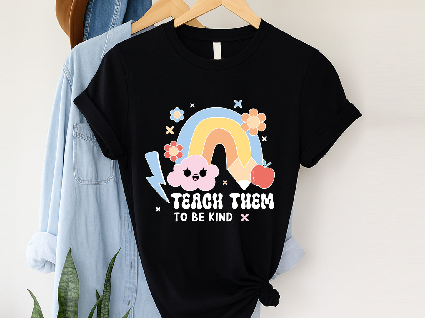 Teach Them to be Kind, Teacher Groovy Sublimation