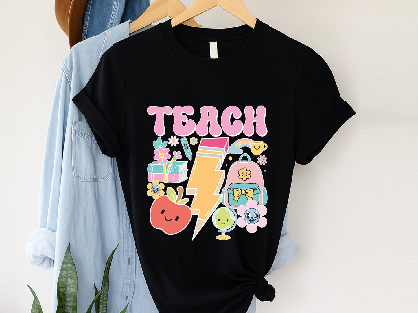 Teach, Groovy Teacher Day Sublimation Design