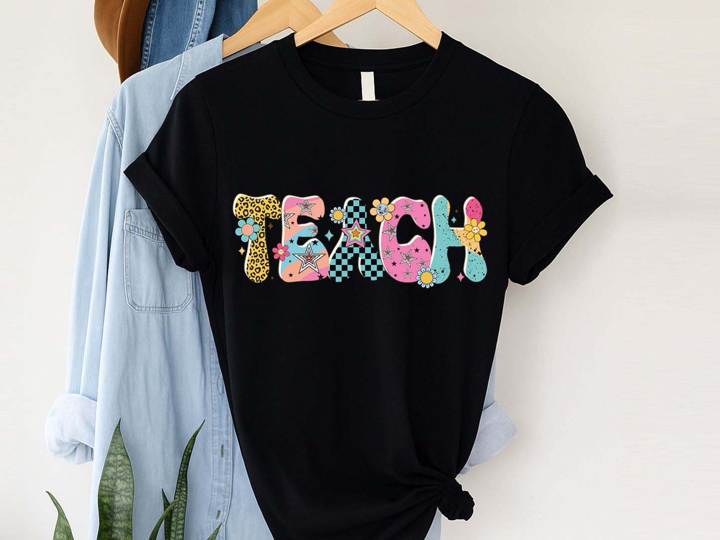 Teach, Groovy Teacher Gift Sublimation PNG