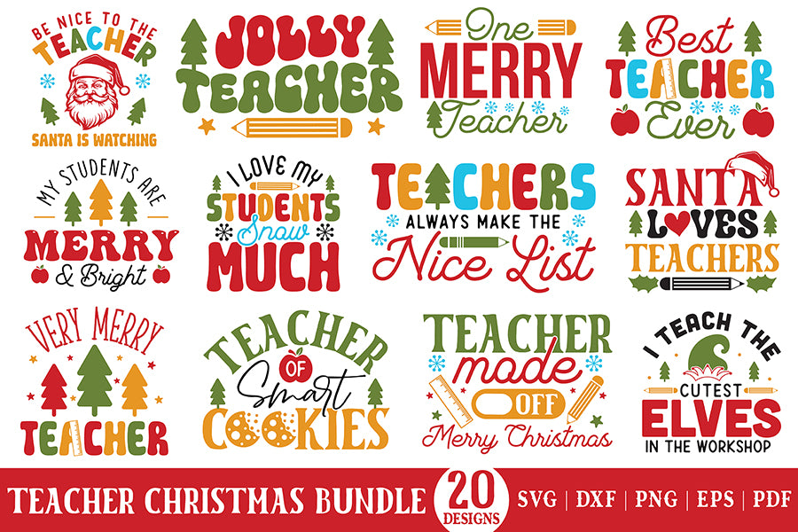 Teacher Christmas Shirt SVG Bundle