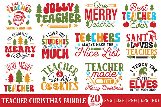 Teacher Christmas Shirt SVG Bundle