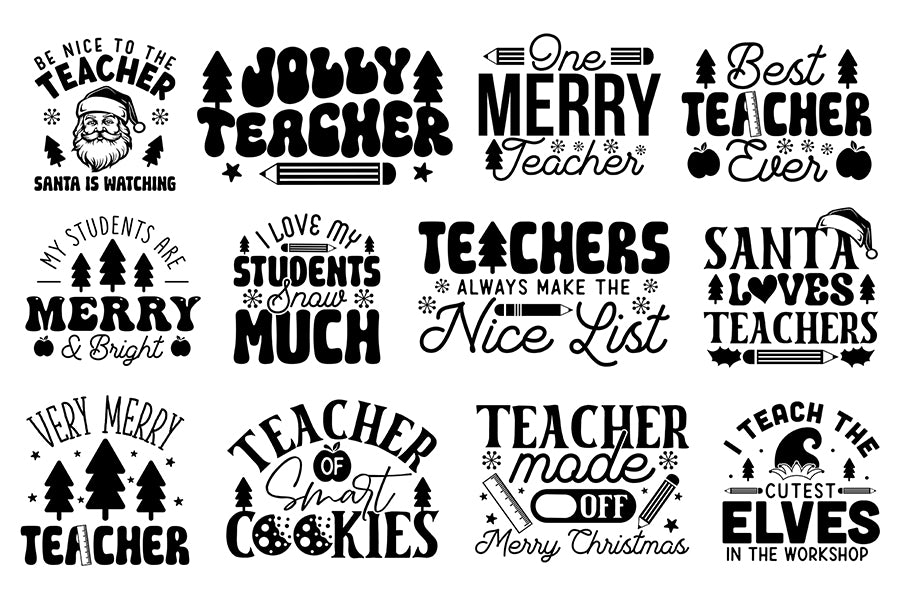 Teacher Christmas Shirt SVG Bundle