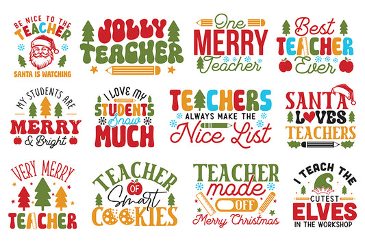 Teacher Christmas Shirt SVG Bundle
