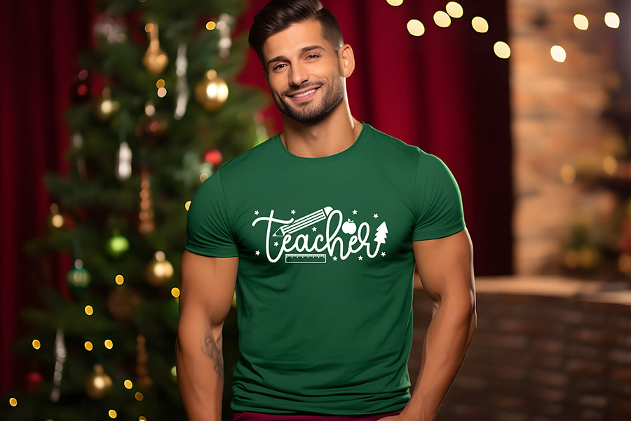 Teacher Christmas Shirt SVG Cut File